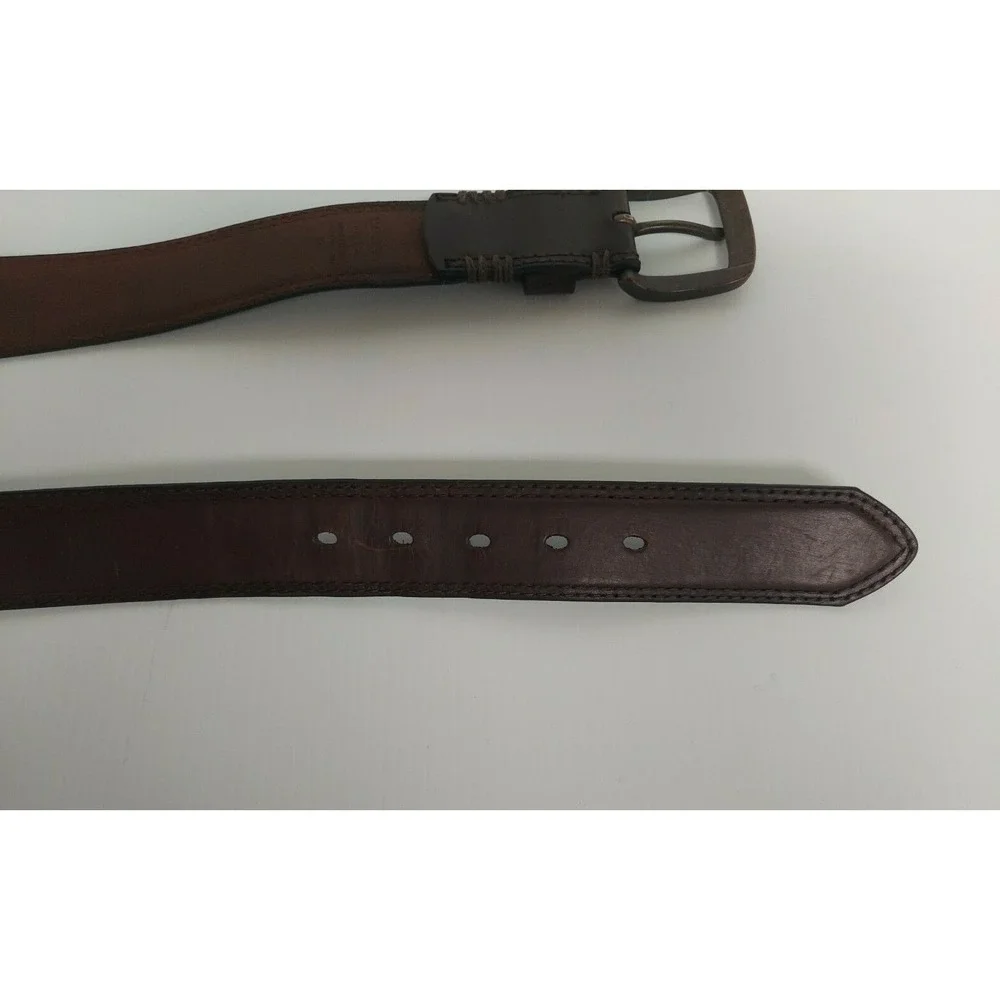 Columbia Leather Casual Belt Men's Size 40 Brown Metal Buckle‎